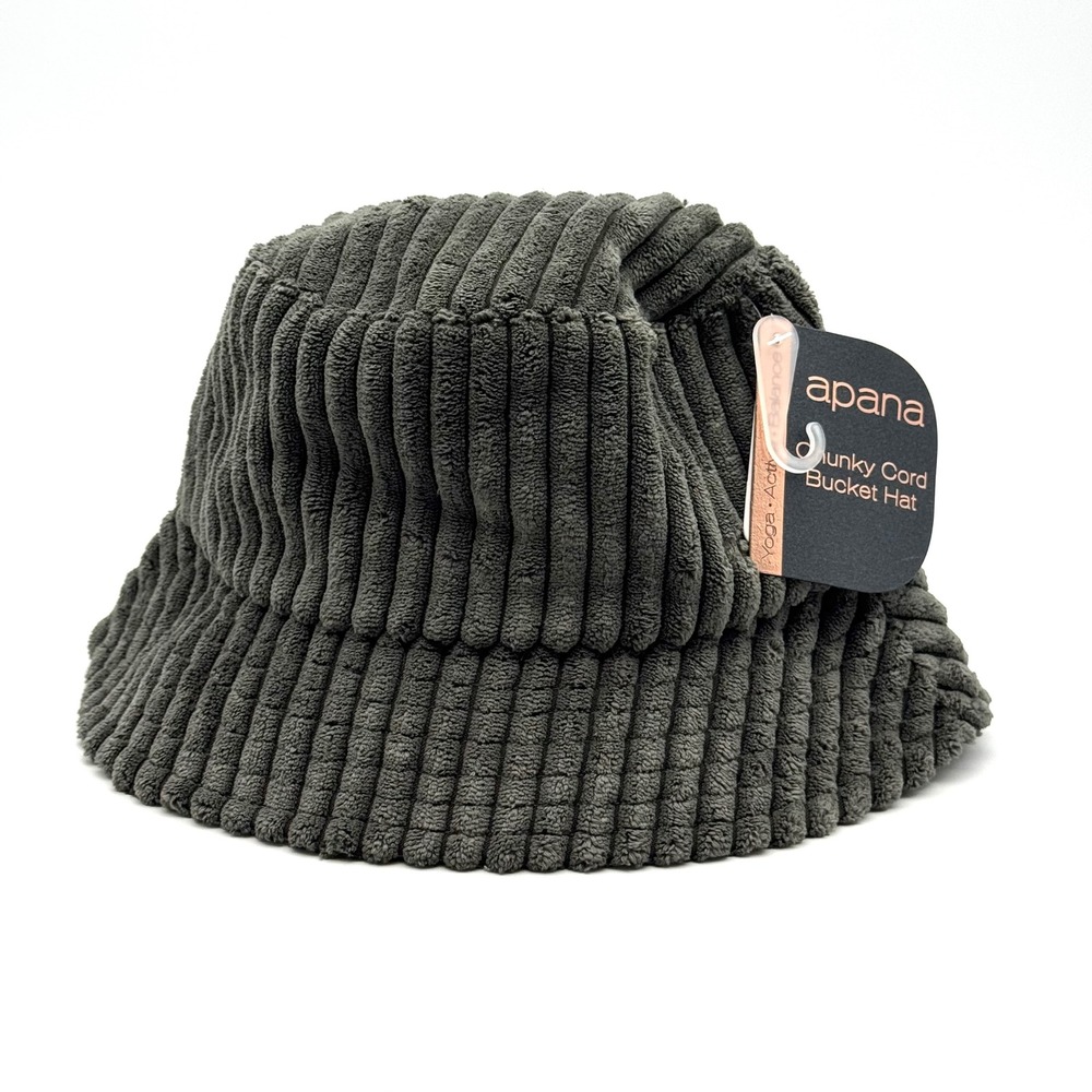 Apana Chunky Cord Bucket Hat Black One Size NWT Corduroy